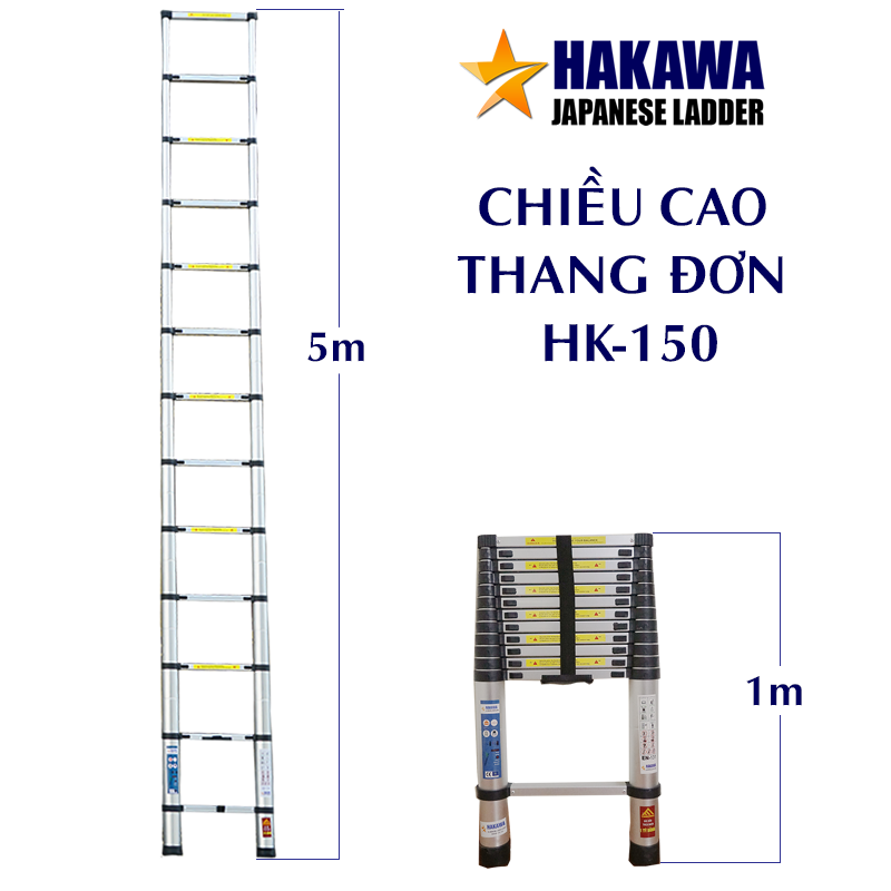 Thang nhôm rút đơn HAKAWA HK-150